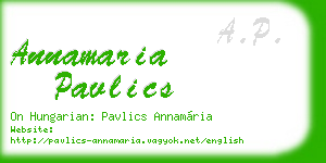 annamaria pavlics business card