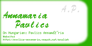 annamaria pavlics business card